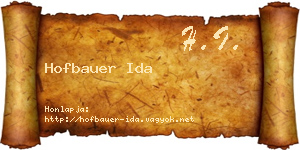 Hofbauer Ida névjegykártya