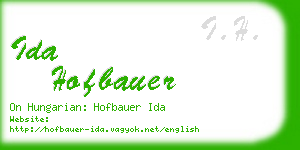 ida hofbauer business card